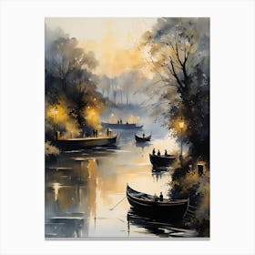 Boats On The River Canvas Print