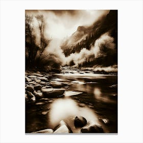 River In Sepia Canvas Print