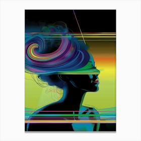 Portrait of a woman, psychedelic, artwork print. "Psychic Phenomena" Canvas Print