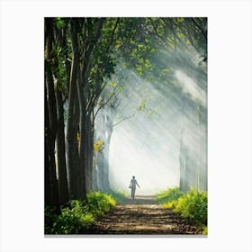 A Dreamlike Landscape Where A Single Tree A Lone Sentinel Amidst The Quiet Foliage Stands Tall Way (2) 2 Canvas Print