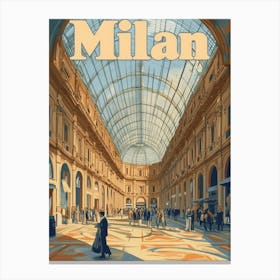 Aihrgdesign A Classic 1960s Travel Poster For Milan Showcasin D36a7085 6e58 4522 8aab 623f492d862c 2 Canvas Print