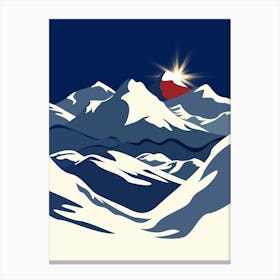 Everest Mountains At Night Canvas Print