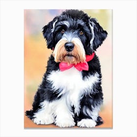 Black Russian Terrier Watercolour dog Canvas Print
