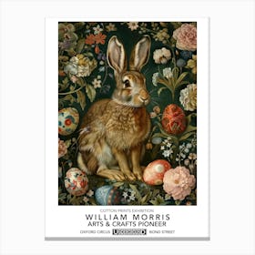 William Morris Easter Rabbits Textile  Canvas Print