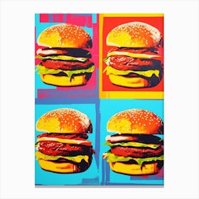 Retro Hamburger Colour Pop 5 Canvas Print