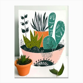 Cactus Print 7 Canvas Print