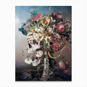 Flower Skull Canvas Print