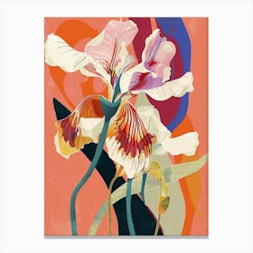 Colourful Flower Illustration Sweet Pea 4 Canvas Print