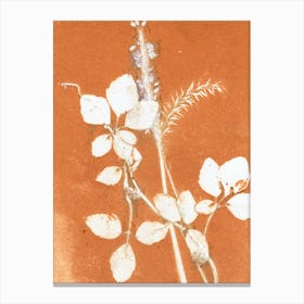 Botanical Orange Leaves Canvas Print