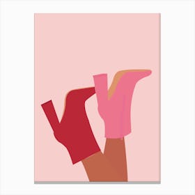 Pink Fashion Boots Canvas Print