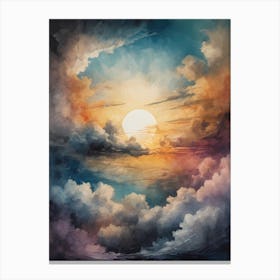 Abstract Glitch Clouds Sky (45) Canvas Print