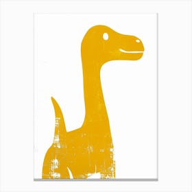 Mustard Dinosaur Silhouette 6 Canvas Print