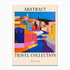 Abstract Travel Collection Poster Florence Italy 1 Canvas Print