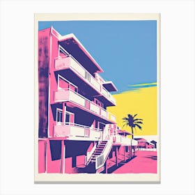 Bondi Beach In Risograph Style 4 Canvas Print