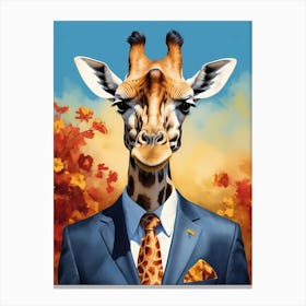 Giraffe In A Suit (18) 1 Canvas Print
