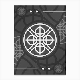 Abstract Geometric Glyph Array in White and Gray n.0078 Canvas Print