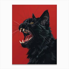 Black Cat Scream Canvas Print