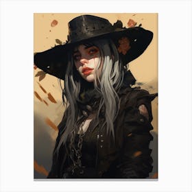 Billie Eilish Goth Cowgirl 8 Canvas Print