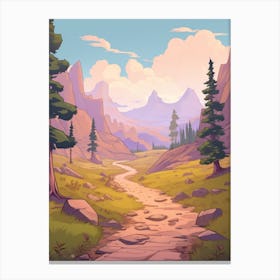 John Muir Trail Usa 2 Hike Illustration Canvas Print