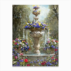 Fountain Of Flowers Canvas Print