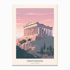The Parthenon Athens Greece Travel Poster Canvas Print