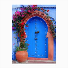 Blue Door In Morocco 6 Canvas Print