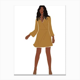 Woman In A Yellow Dress Canvas Print