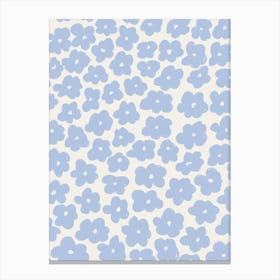 Daisies Pattern 1 Blue Canvas Print