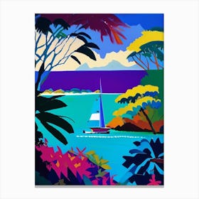 Moyo Island Indonesia Colourful Painting Tropical Destination Canvas Print