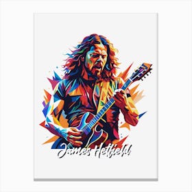 James Hetfield Metallica 04 Portrait Music Icon Style WPAP Pop Art Canvas Print