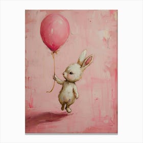 Cute Rabbit 1 With Balloon Canvas Print