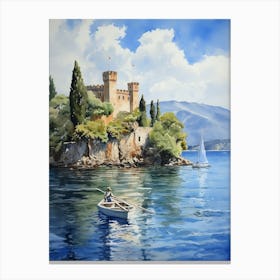 Isola Bella Italy Watercolour 7 Canvas Print