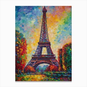 Eiffel Tower Paris France Paul Signac Style 12 Canvas Print