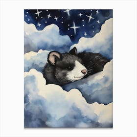 Baby Skunk 1 Sleeping In The Clouds Canvas Print
