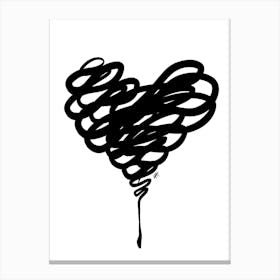 Ink Heart Canvas Line Art Print