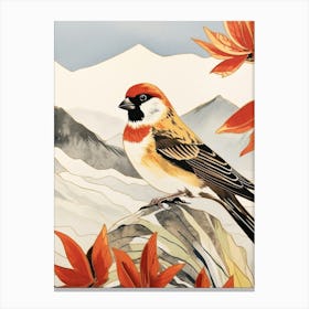 Bird Illustration Sparrow 1 Canvas Print
