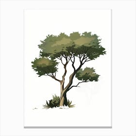 Acacia Tree Pixel Illustration 1 Canvas Print