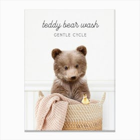 Bear Cub Teddy Bear Wash Gentle Cycle Canvas Print