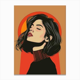 Girl With Black Hair 7 Canvas Print