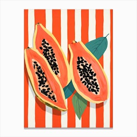 Papaya Fruit Summer Illustration 2 Canvas Print