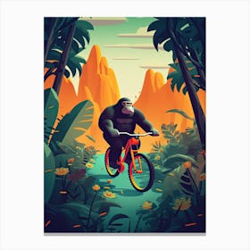 Riding A Bike Gorrila Art 3 Canvas Print