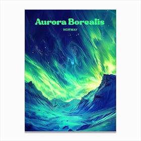 Aurora Borealis Finland A Dancing Lights Art Illustration Canvas Print