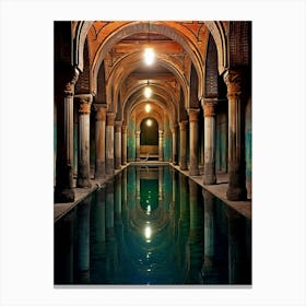 Basilica Cistern Yerebatan Sarnc Pixel Art 5 Canvas Print