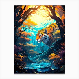 Tiger In The Forest Canvas Print