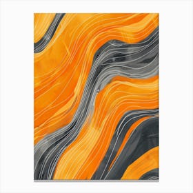 Abstract Orange Wavy Painting Canvas Print