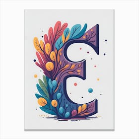 Colorful Letter E Illustration 22 Canvas Print