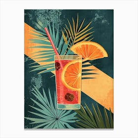Art Deco Fruity Cocktail 2 Canvas Print