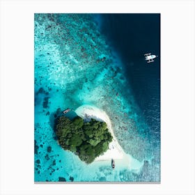 Aerial View Of A Tropical Island 3 Canvas Print