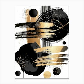 Abstract Black And Gold Painting 13 Canvas Print