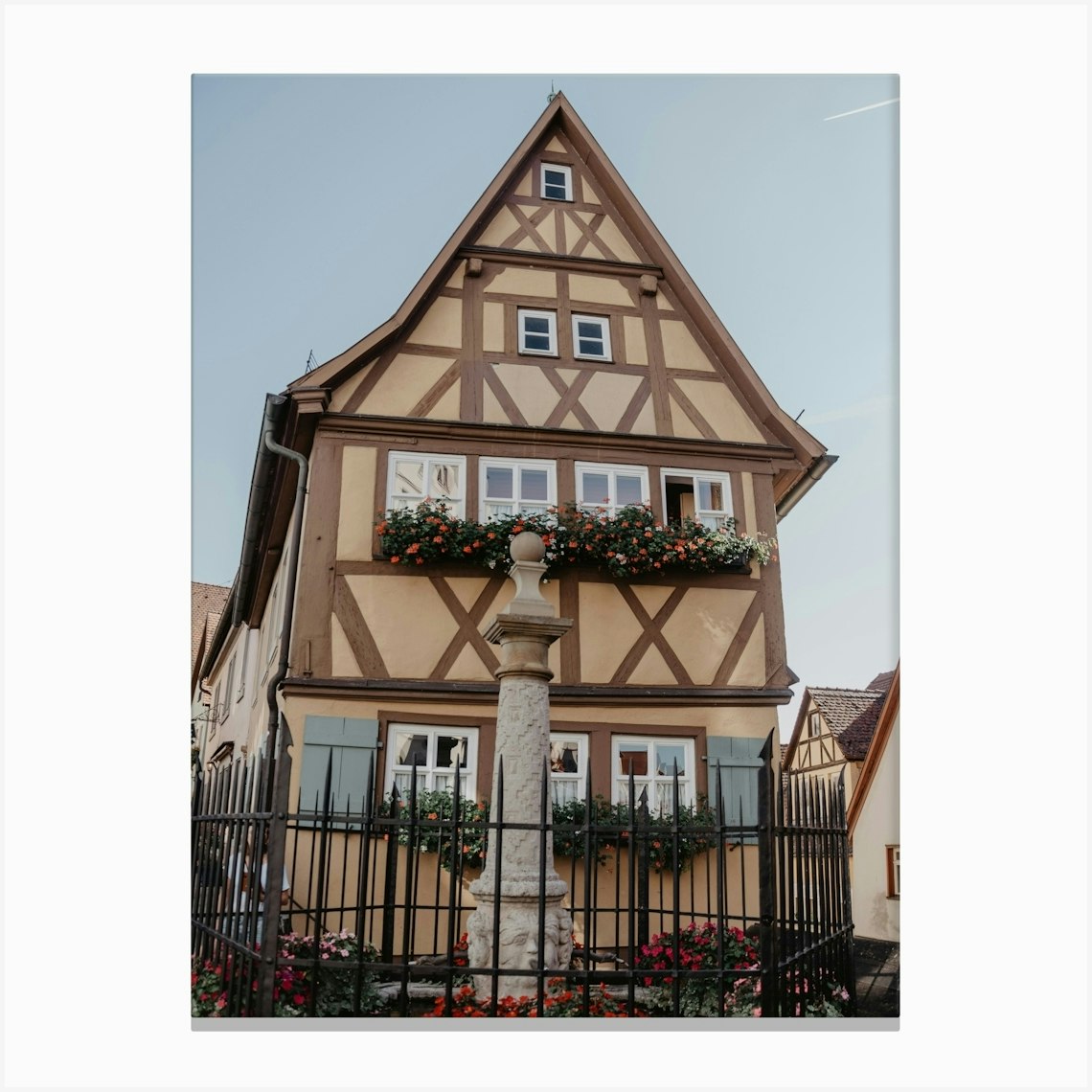 houses in the town of Rothenburg ob der Tauber Canvas Print by Lindsay Vaughn